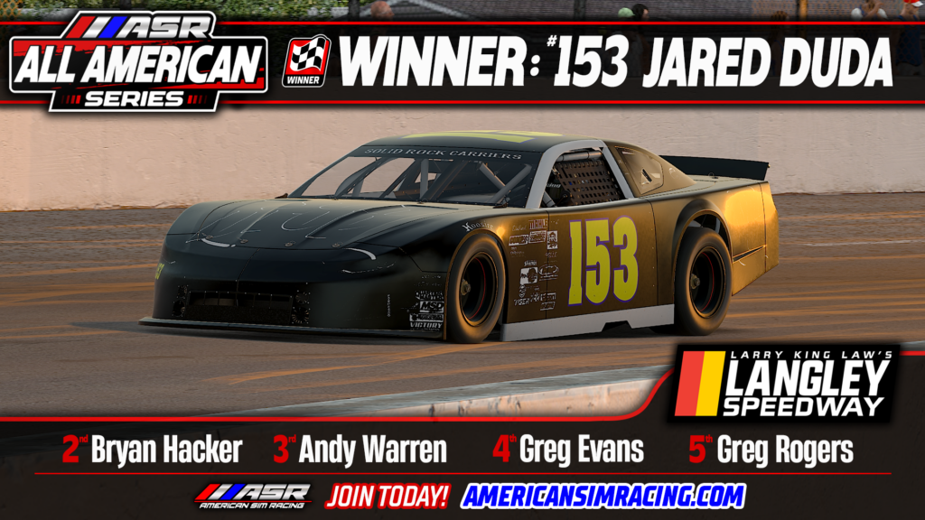 Jared Winger Racing Jared Duda Wins at Langley, Clinches All American Series Championship ...